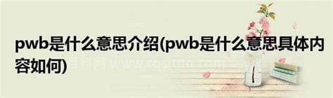 pwb是什么意思