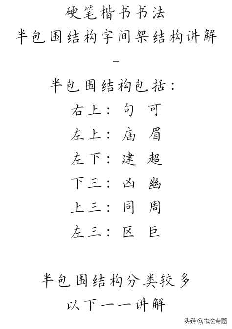 半包围结构的字有哪些 什么是半包围结构