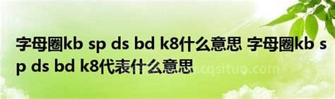 字母圈kb sp ds bd k8什么意思