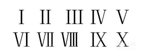 罗马数字1到10