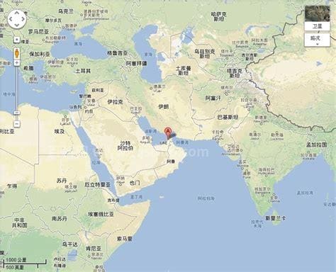 迪拜在地图上的位置