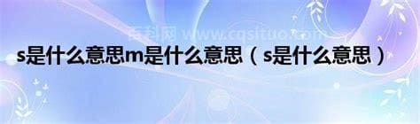 字母圈中s是什么意思m是什么意思？