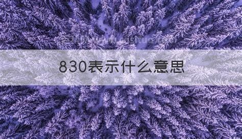 830表示什么意思