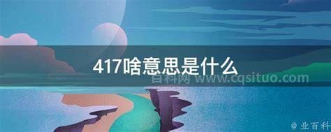 417啥意思是什么