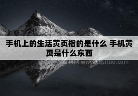 手机上的生活黄页指的是什么