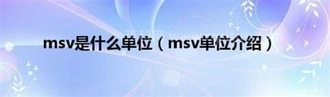 msv是什么单位