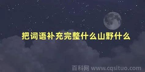 把词语补充完整什么山野什么