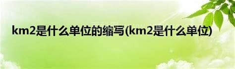 km2是什么单位