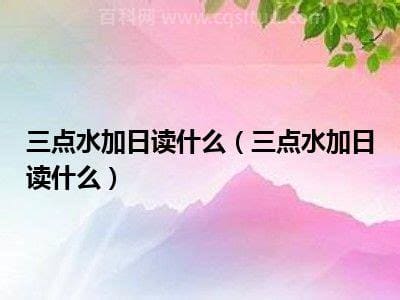 三点水加日读什么