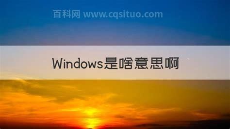 Windows是啥意思啊