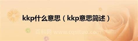 kkp什么意思？