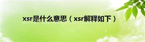 xsr是什么意思？