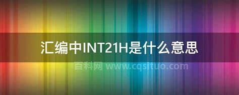 汇编中INT21H是什么意思