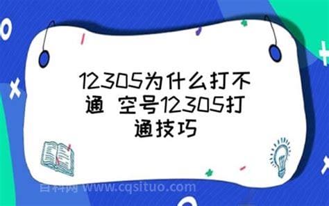 12305为什么打不通