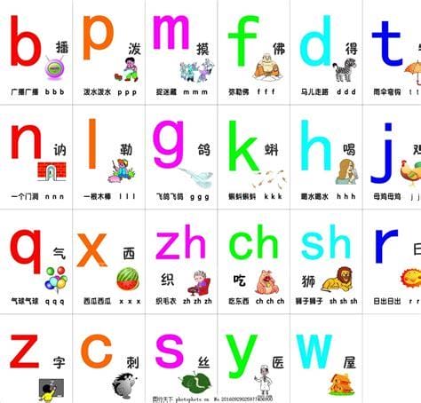 23个声母顺序表图片（汉语拼音声韵母表及正确读法）