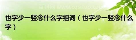 也少一竖念什么 广东话乜嘢是什么意思