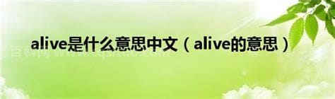 alive是什么意思 alive解释