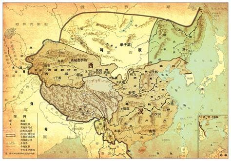 西汉地图区域划分，西汉疆域图分布， 汉朝地图多大