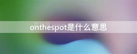 onthespot是什么意思