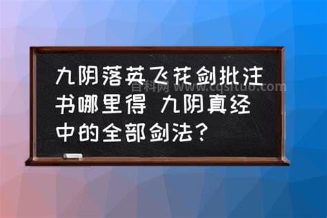 九阴真经中的全部剑法