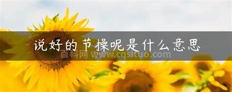 说好的节操呢是什么意思