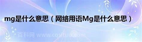 网络用语Mg是什么意思