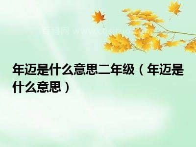 年迈是什么意思