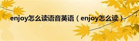 enjoy怎么读