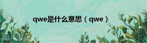 qwe是什么意思网络用语