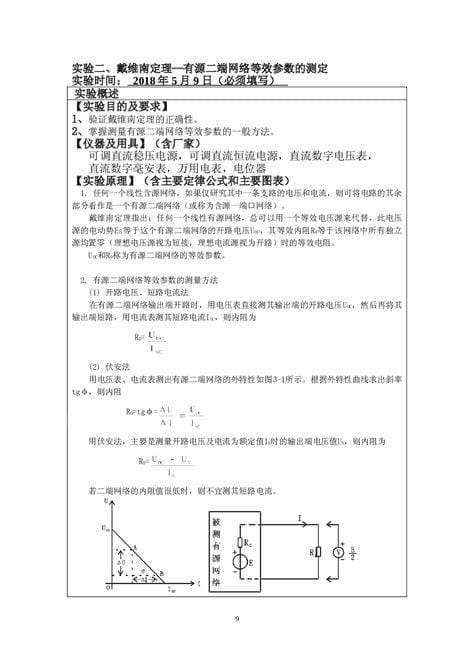 戴维南定理(戴维南定理实验报告)