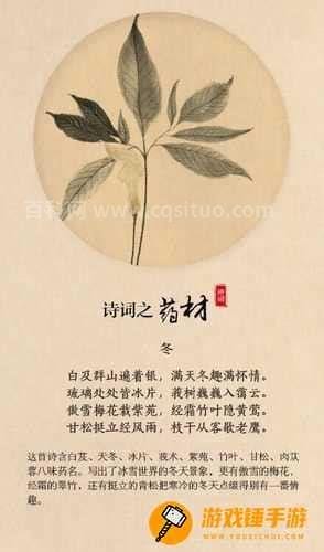 剑三诗词与药材（剑三中药名）