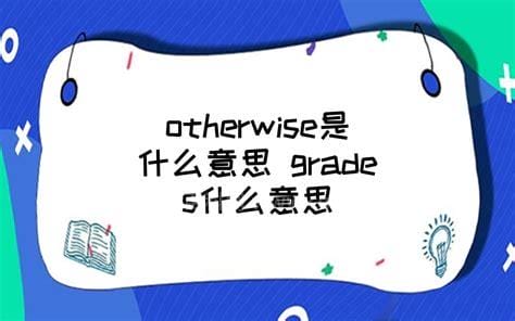 otherwise是什么意思