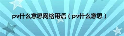 pv什么意思男女