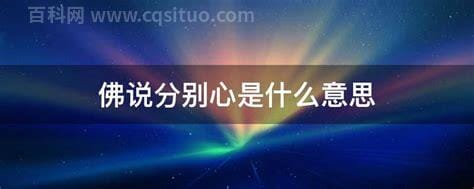 分别心什么意思