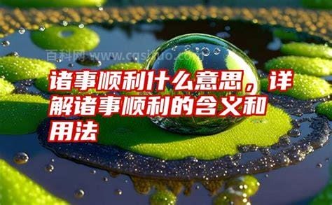 诸事顺利的意思