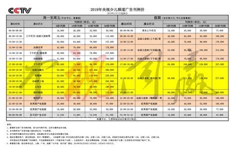 cctv14少儿频道节目表2019