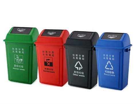 垃圾分类有几种垃圾桶，共有五种(绿色/红色/蓝色/黄色/灰色)