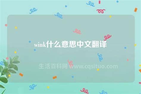 wink什么意思中文翻译，眨一下眼睛(用于展现魅力的动作)