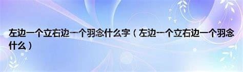 左边一个立右边一个羽念什么字 左边一个立右边一个羽念什么字怎么读